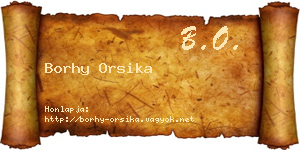 Borhy Orsika névjegykártya